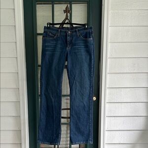 Wrangler Q Baby No Gap Waist Straight Leg Dark wash Size 9 /10 Waistband 34”